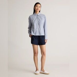 Quince 100% Organic Cotton Poplin Pull-On Short Navy - XS